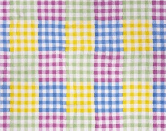 Colorful Gingham Fleece Fabric - 60" Wide - 100% Polyester - Sold by The Yard - for No Sew Fleece Throws and Tie Blankets