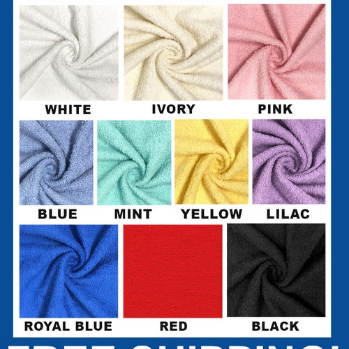 Organic Cotton Terry Cloth White Ivory Fabric by the Yard Etsy