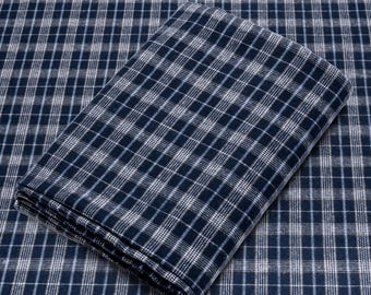 Blue Plaid Flannel Fabric by the Yard | 60" Wide