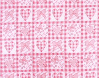Hearts and Bows Fleece Fabric - Sold by the Yard & Bolt - Ideal for Sewing Projects, Scarves, No Sew Fleece Throws and Tie Blankets