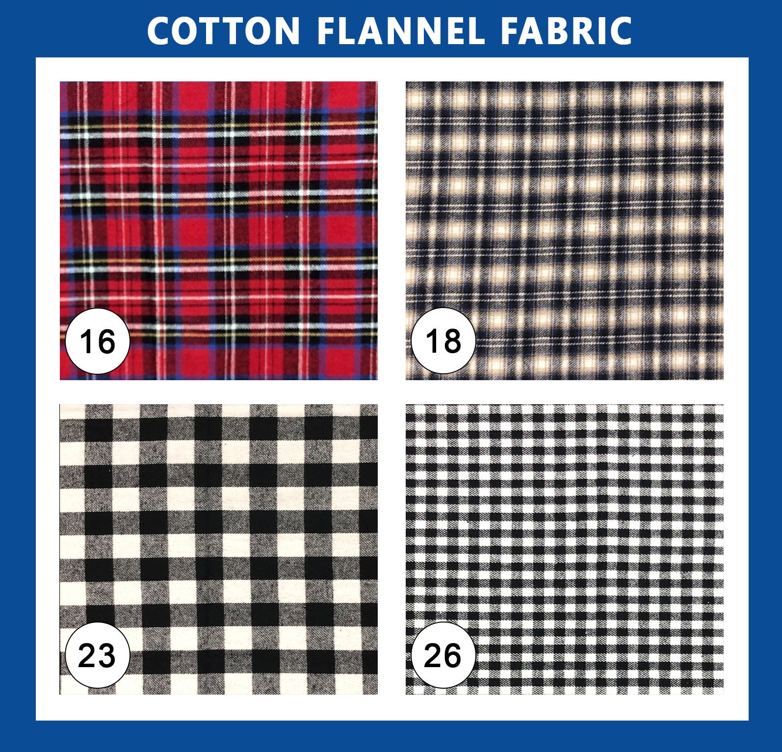 Flannel Fabric by the Yard Clearance 