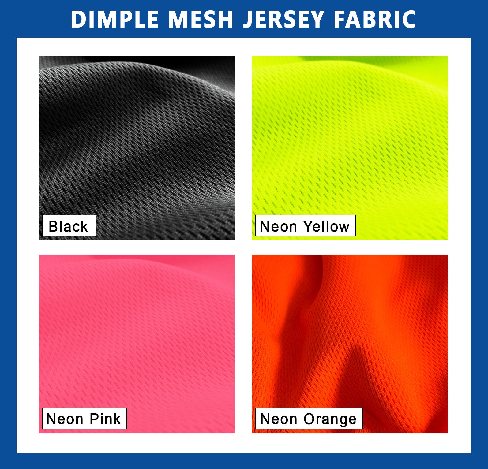 Royal Blue Flat Back Dimple Mesh Fabric - Athletic Sports Mesh Fabrics