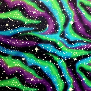 Galaxy Nebula Northern Light Fleece Fabric - Sold by the Yard - Ideal for Sewing Projects, Scarves, No Sew Fleece Throws, Tie Blankets