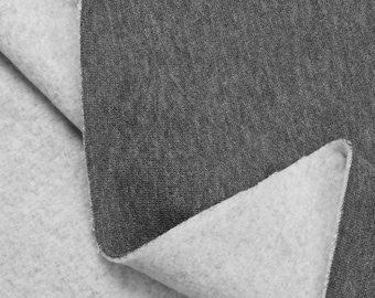 Charcoal Gray Polyester Sweatshirt Fleece Fabric - 85/15% Polyester Cotton - 60" Wide -  Sold by the Yard for Hoodies, Sweaters & Sweatpants