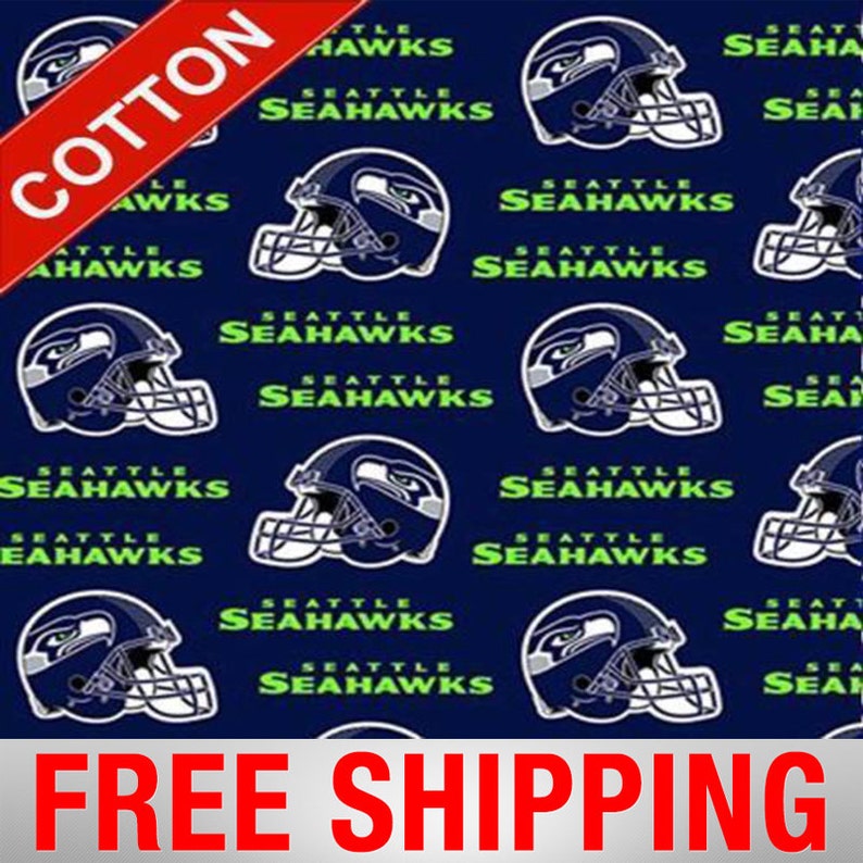 SEATTLE SEAHAWKS NFL Cotton Fabric By The Yard 6402 Etsy