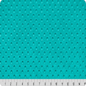 Teal Minky Dimple Dot Fabric - Sold by the Yard & Bolt - Ideal for Blankets, Robes, Soft Toys and Baby Apparel