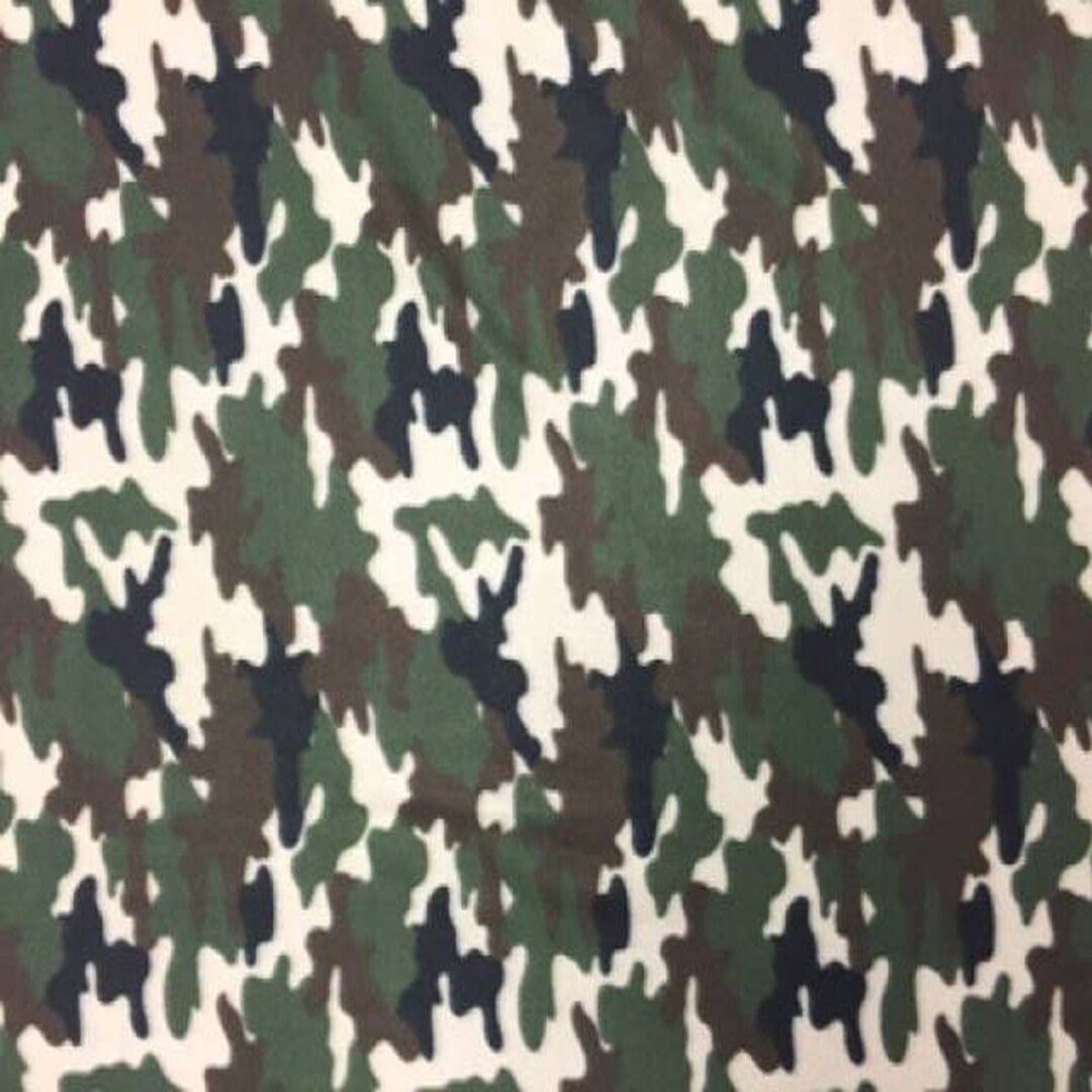 Army Green Camouflage Fleece Fabric Sold by the Yard & Bolt Ideal for