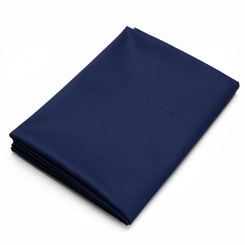 Navy Blue Poly Cotton Twill Fabric by the Yard | 60" Wide | 65/35% Polyester Cotton image 1