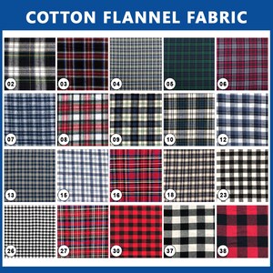 100% Cotton Tartan Plaid Flannel Fabric - Sold by the Yard and Bolt - Ideal for Shirts, Scarves, Pajamas & Blankets