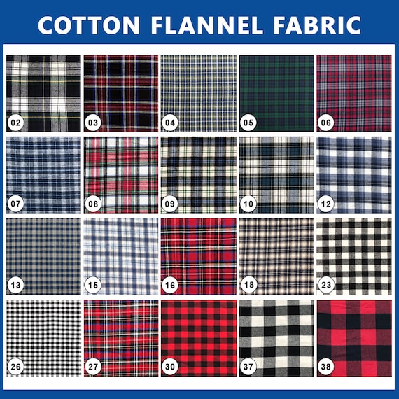 100% Cotton Tartan Plaid Flannel Fabric Sold by the Yard and Bolt Ideal for  Shirts, Scarves, Pajamas & Blankets 