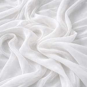 White Sheer Chiffon Fabric - 60" Wide - Sold by the Yard - for Weddings, Bridal Showers, Baby Showers, Backdrops and Dresses