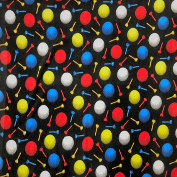 Golf Balls Allover Print Fleece Fabric - Sold by the Yard & Bolt - Ideal for Sewing Projects, Scarves, No Sew Fleece Throws, Tie Blankets