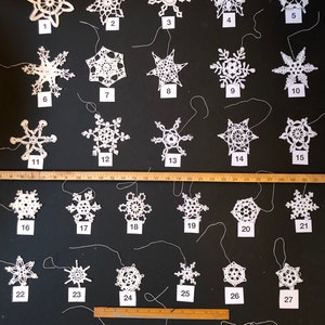 Set of 10 Crocheted Snowflakes