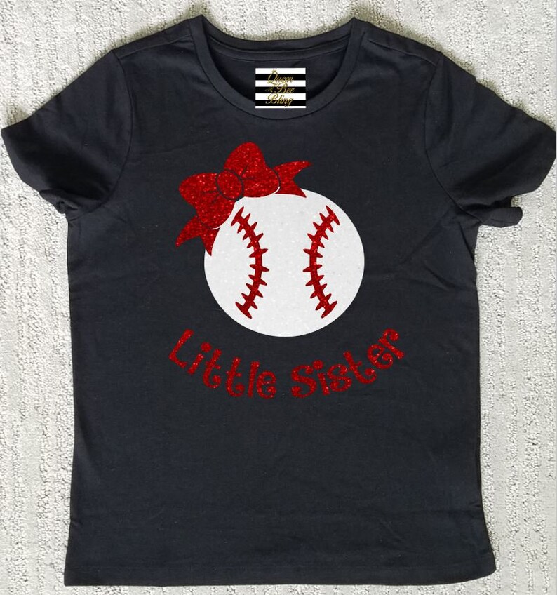 Baseball Little Sister Shirt Glitter Vinyl Personalized | Etsy