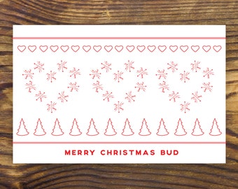 Printable Holiday Card – Merry Christmas Bud