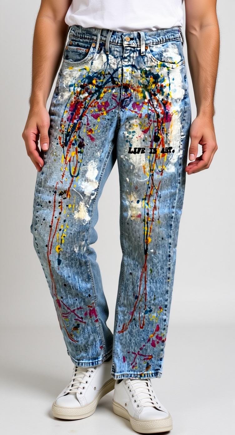 Paint Splatter Jeans for Men - Etsy