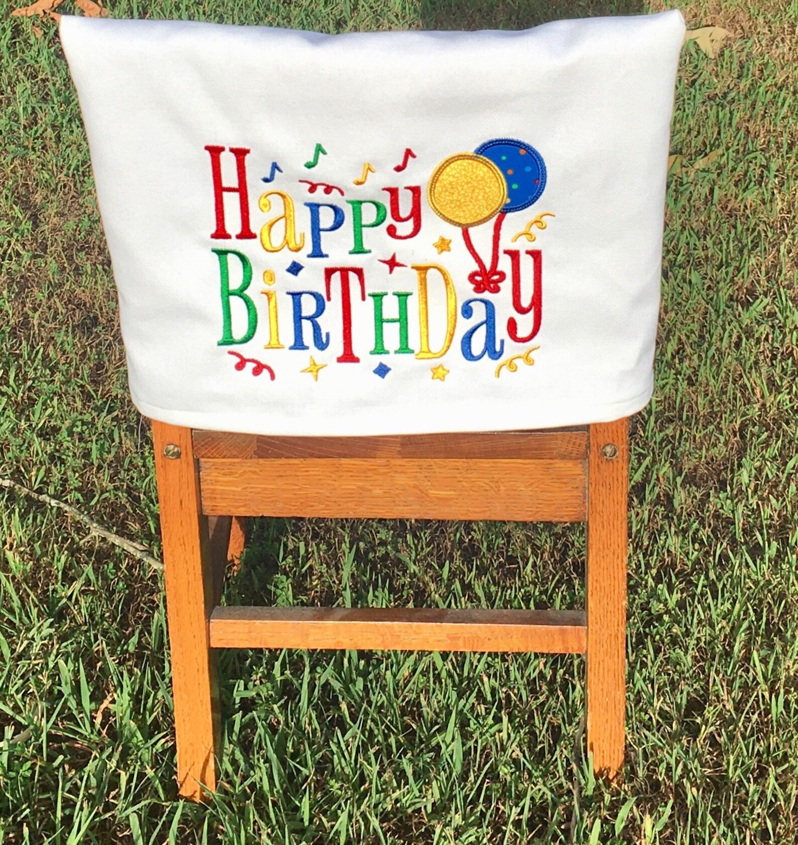 Happy Birthday Chair Cover Etsy