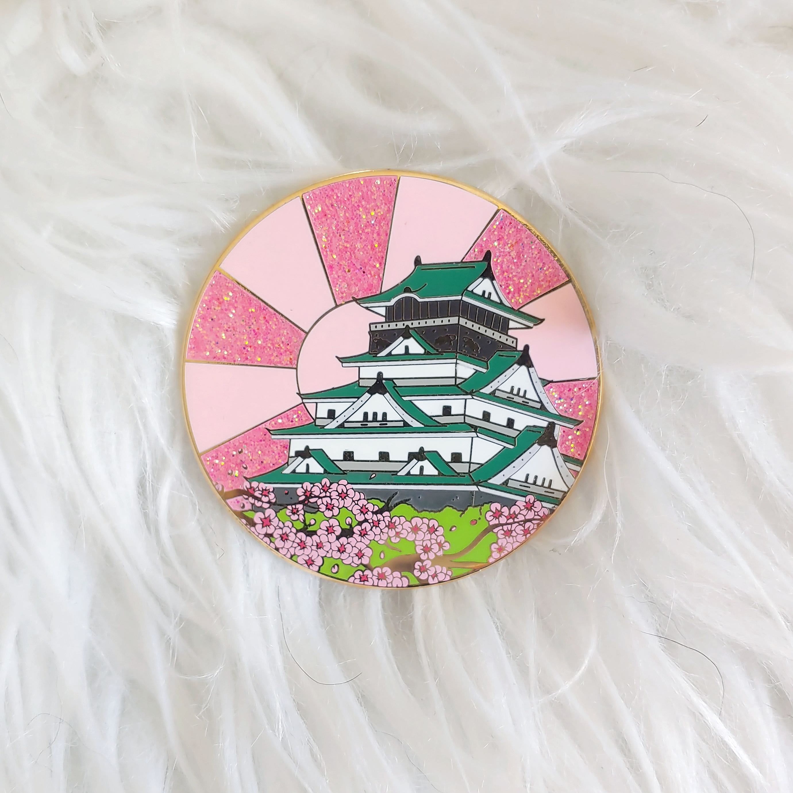 Scenic Japan Enamel Pin Series Osaka Castle Sakura Variant