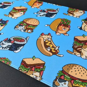 Tapete de juego con comida para gatos // Tapete de escritorio y alfombrilla de ratón // Accesorios para MTG