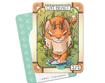 5 Cat Beast Tokens for Magic the Gathering
