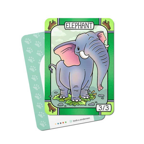 5 Elephant Tokens for Magic the Gathering