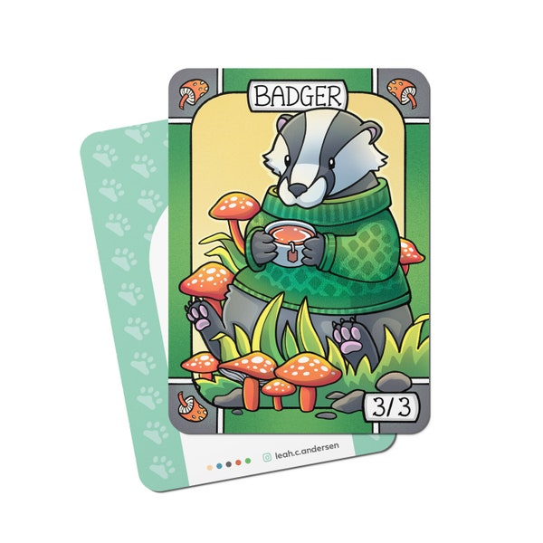 5 Badger Tokens for Magic the Gathering