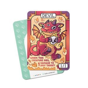 5 Devil Tokens for Magic the Gathering