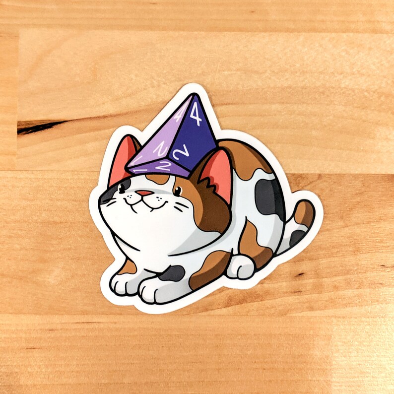 Dice Cat Sticker Set Etsy