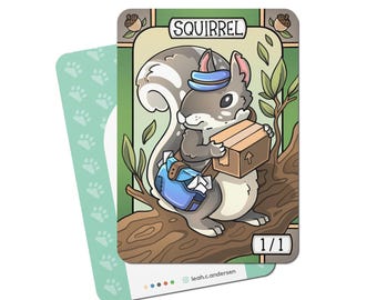 5 Squirrel Tokens for Magic the Gathering