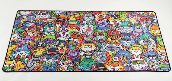 The Meownagerie Oversized Deskmat // Custom Illustration // Accessories for Desk and Office