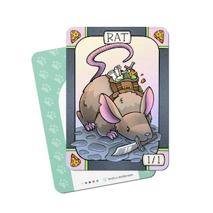5 Rat Tokens for Magic the Gathering