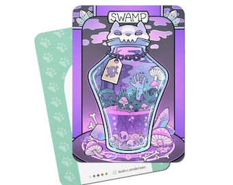 5 Swamp Cards // Illustrated Basic Lands for Magic the Gathering