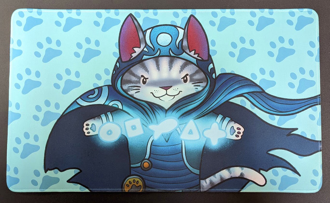 ジェイス　猫　プレイマット　mtg Jace Cat Playmat // Deskmat and Mousepad // Accessories for