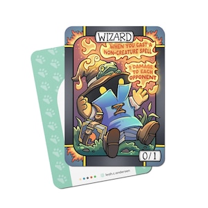 5 Wizard Tokens for Magic the Gathering