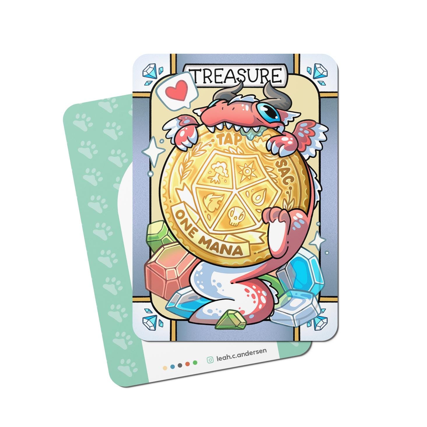 5 Treasure Tokens for Magic the Gathering