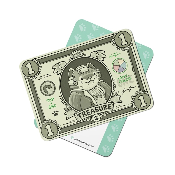 5 Treasure Tokens for Magic the Gathering