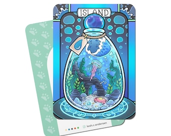 5 Island Cards // Illustrated Basic Lands for Magic the Gathering