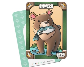 5 Bear Tokens for Magic the Gathering