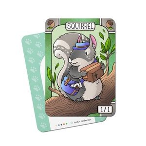 5 Squirrel Tokens for Magic the Gathering