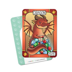 5 Dragon Tokens for Magic the Gathering