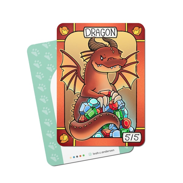 5 Dragon Tokens for Magic the Gathering
