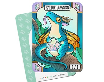 5 fichas de dragón hada para Magic the Gathering