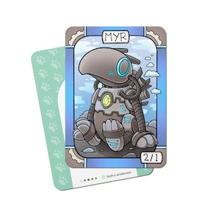 5 Myr 2/1 Blue Artifact Creature Tokens for Magic the Gathering