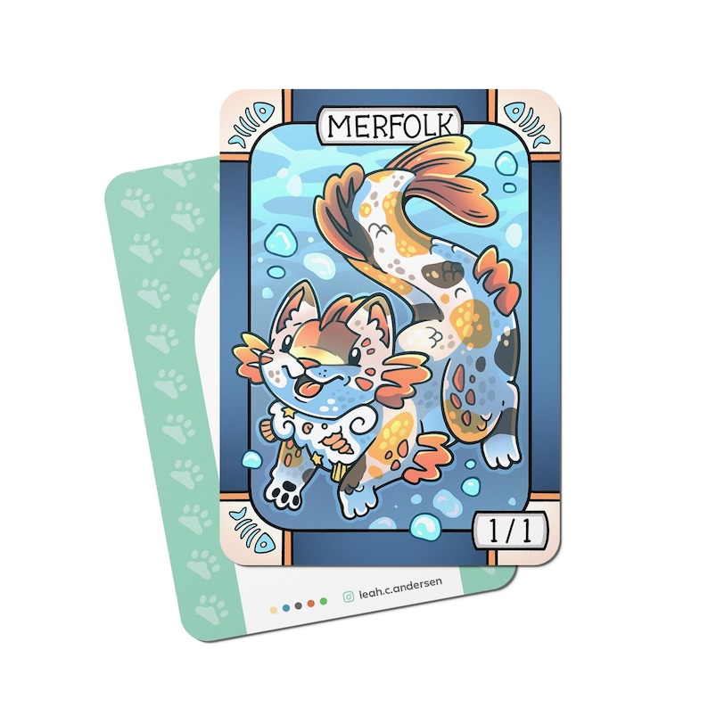 Merfolk Card 5 Merfolk Tokens for Magic the Gathering - Etsy