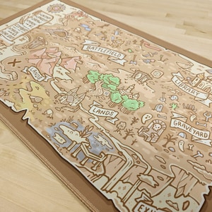 Treasure Map Playmat with Phases and Zones // Deskmat and Mousepad // Accessories for MTG