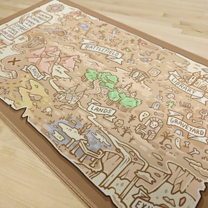 Tapis de jeu Carte au trésor avec phases et zones // Tapis de bureau et tapis de souris // Accessoires pour MTG