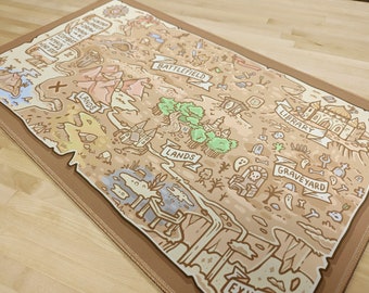 Treasure Map Playmat With Phases and Zones // Deskmat and Mousepad