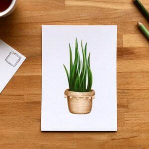 Langue de belle-mère sur petite affiche carte postale, illustration sur carton 5x7, de style crayon de bois, pour correspondre ou afficher