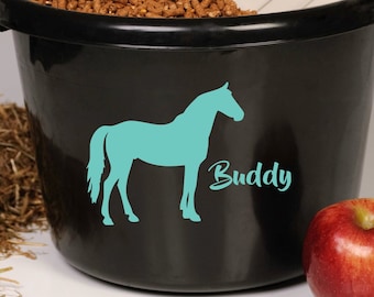 Horse Feed Bucket Decal: Personalized Name Sticker
