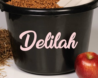 Horse Feed Bucket Decal: Personalized Name Sticker